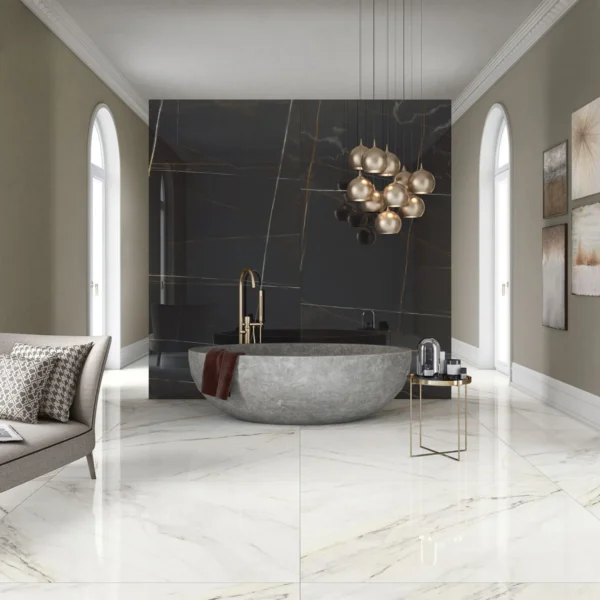 Edilcuoghi Edilgres I’M Sahara Noir Glänzend 60x120 cm – Italienisches Luxus-Feinsteinzeug in Marmor-Optik, Rektifiziert – Bild 6